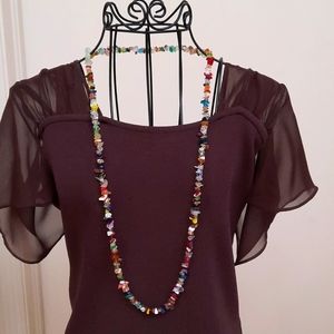 BOGO. Polished glass bead necklace.